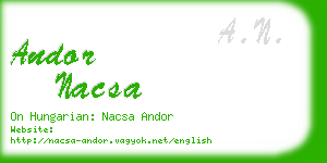 andor nacsa business card